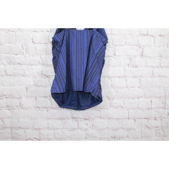 LL Bean Shaping Swimwear Tankini Top Darkest Navy Cobalt Dot Stripe 22W - Picture 5 of 9